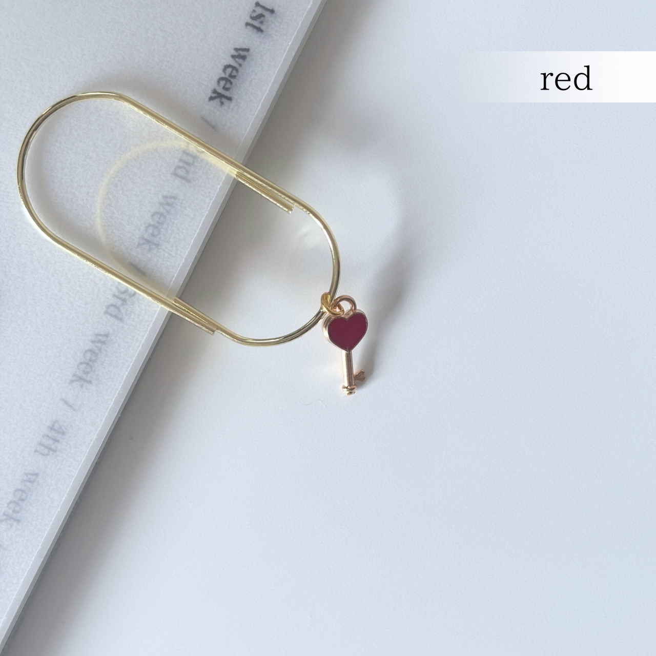 ハートの鍵クリップ