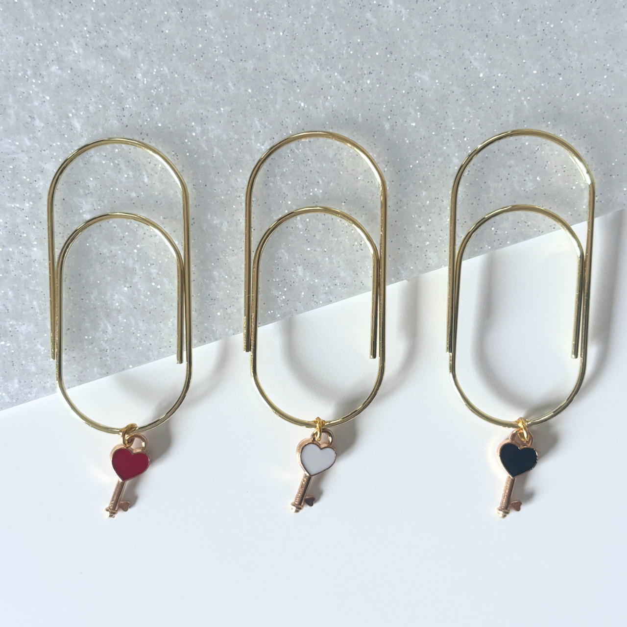 ハートの鍵クリップ