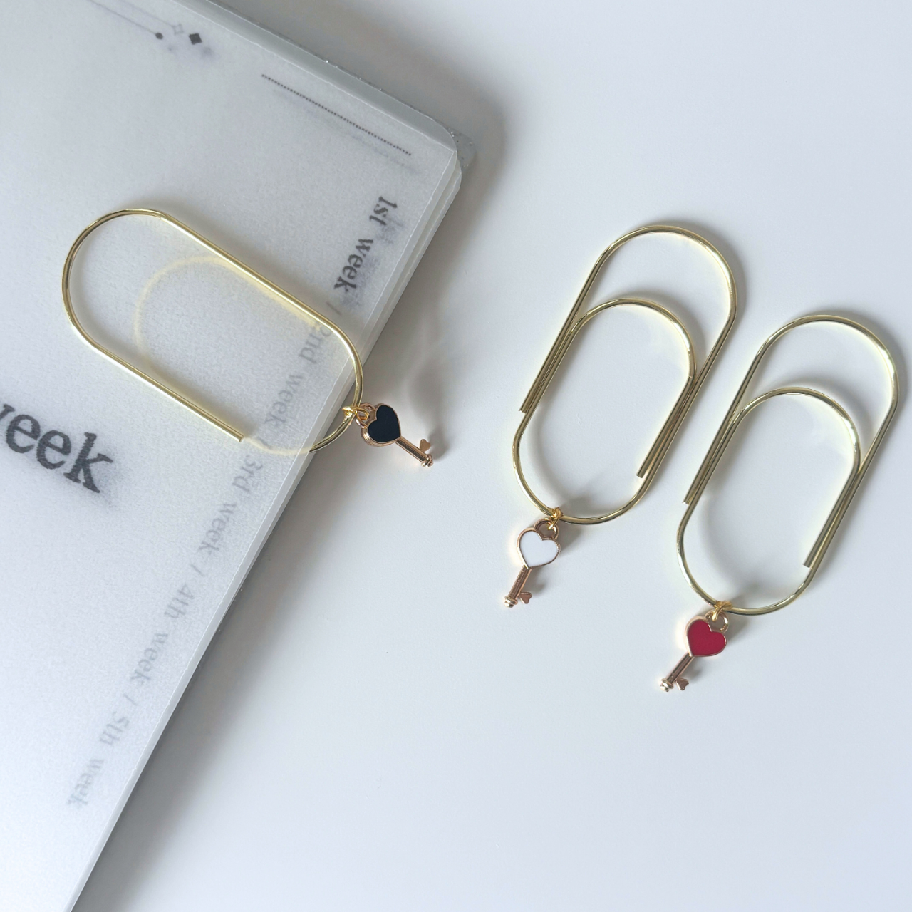 ハートの鍵クリップ